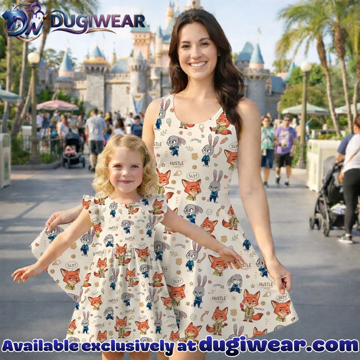 Zootopia Ruffle Skater Dress, Judy Hopps & Nick Wilde Summer Vacation Outfit
