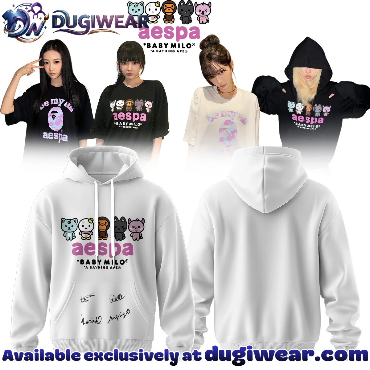 aespa x BAPE Signed Shirt & Hoodie (Style 9)