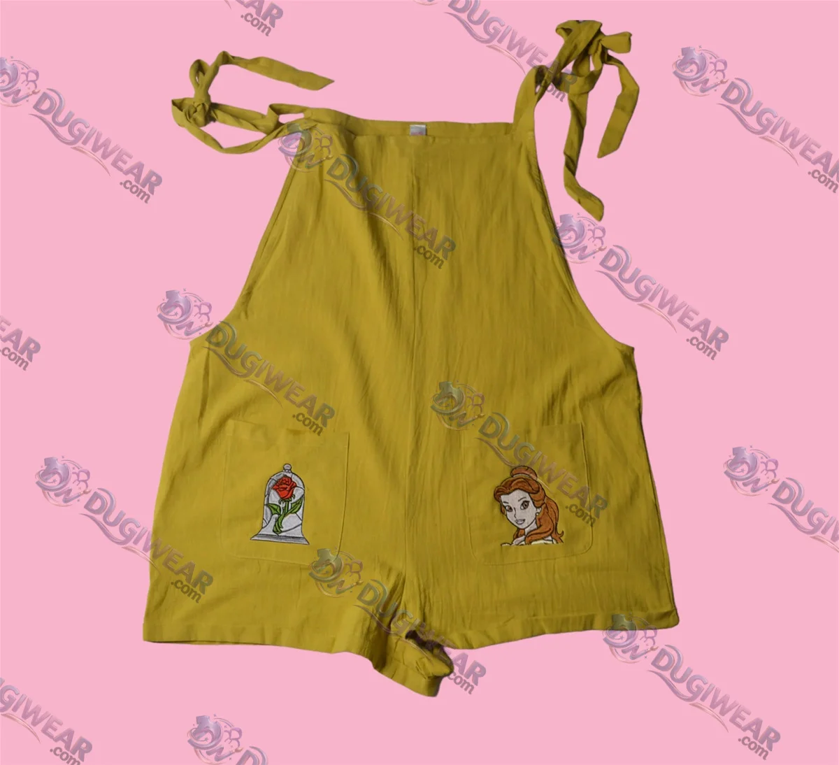 Beauty and the Beast Romper, Embroidered Belle Disney Romper
