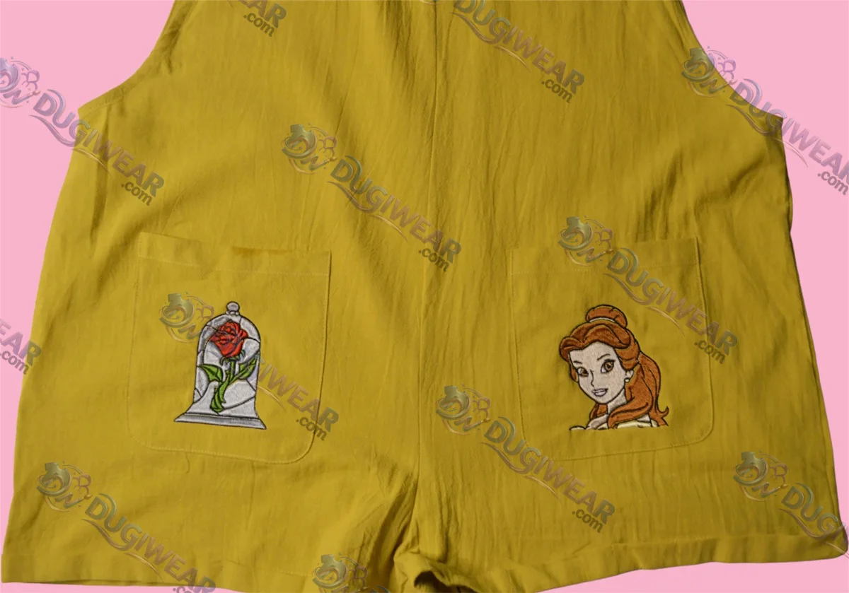Beauty and the Beast Romper, Embroidered Belle Disney Romper Beauty and the Beast Romper, Embroidered Belle Disney Romper