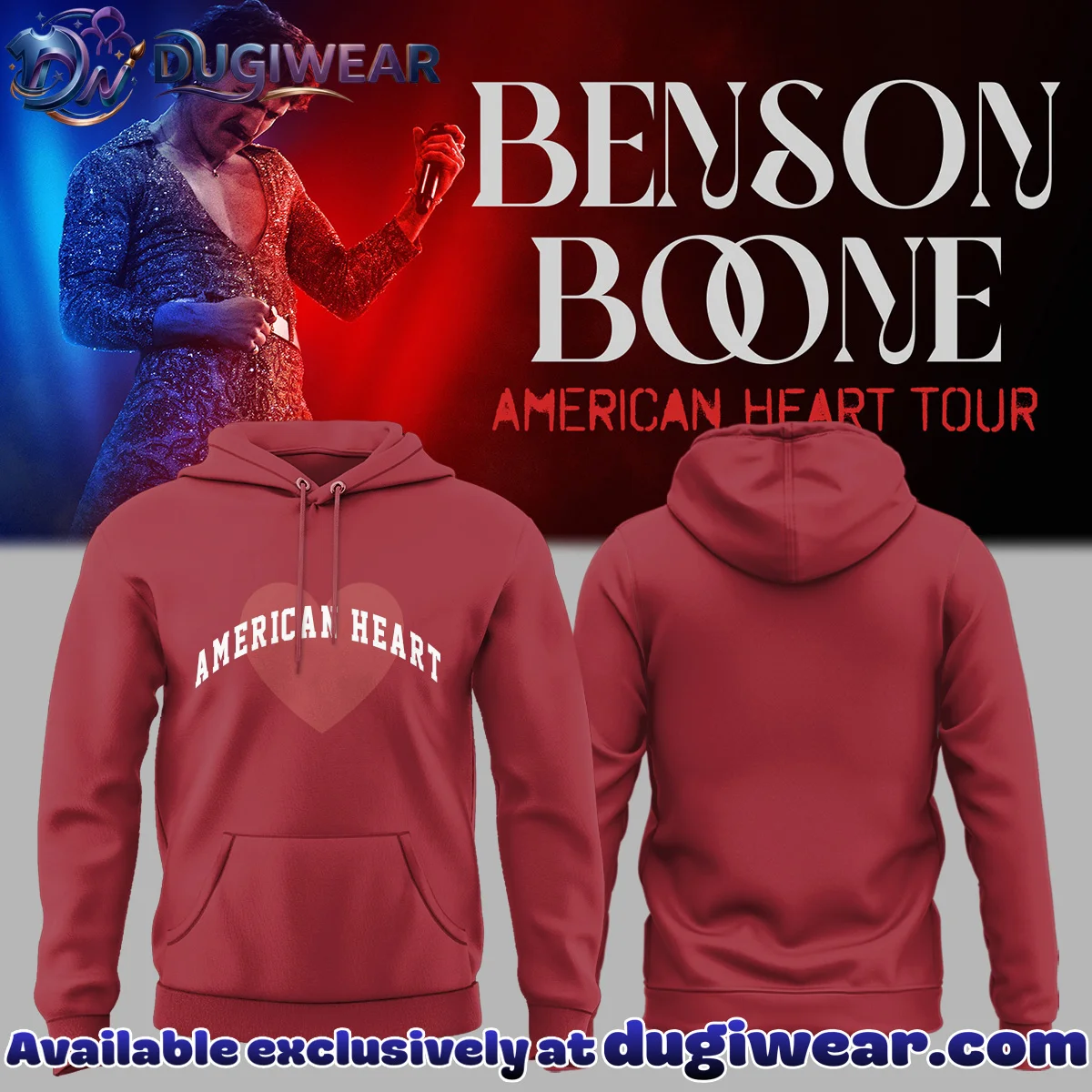 Benson Boone American Heart Tour T-Shirt & Hoodie (Release 18)