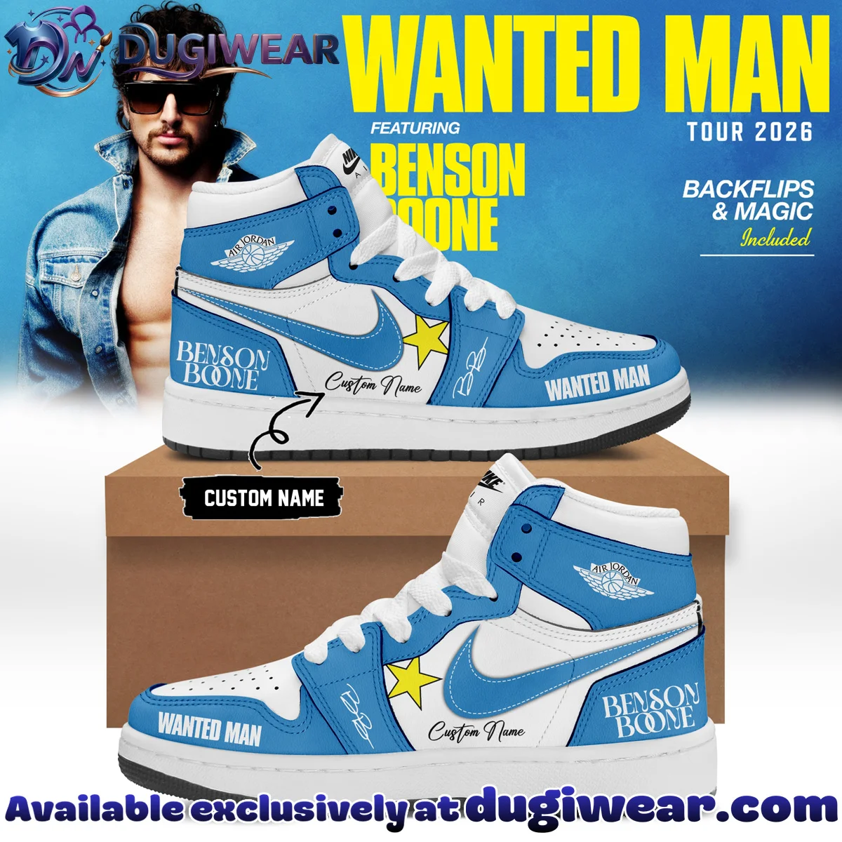 Benson Boone Wanted Man Custom Air Force 1 & Jordan 1 Shoes - Part 8