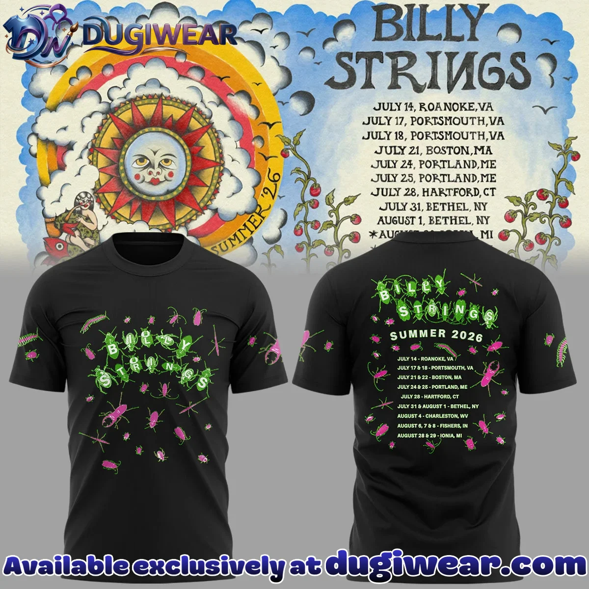 Billy Strings Summer Tour T-Shirt & Hoodie [Batch 1]