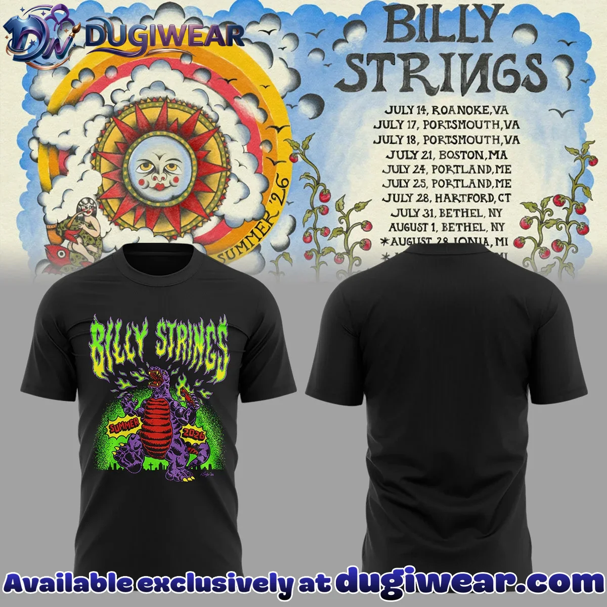 Billy Strings Summer Tour T-Shirt & Hoodie [Drop 2]