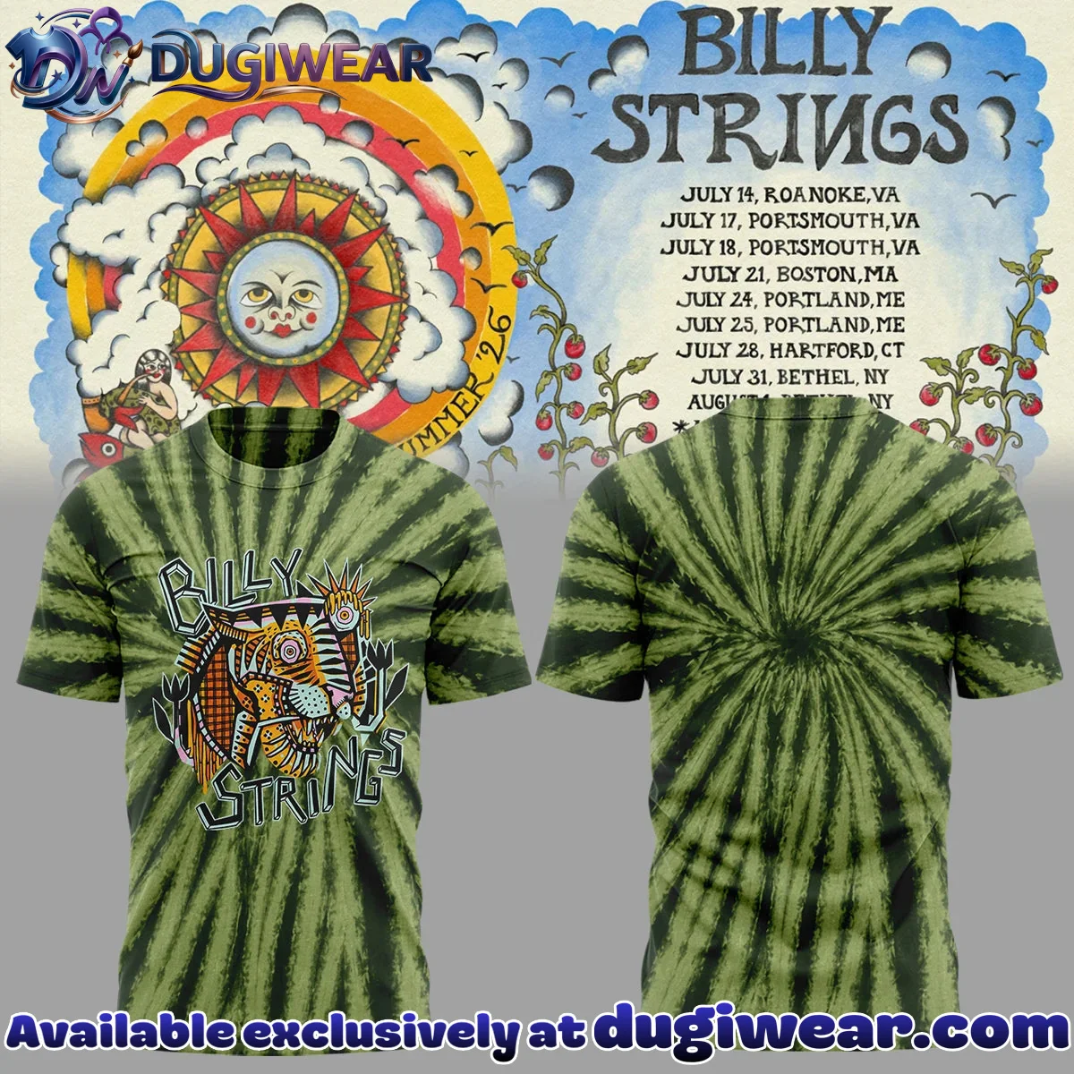 Billy Strings Summer Tour T-Shirt & Hoodie (Release 4)