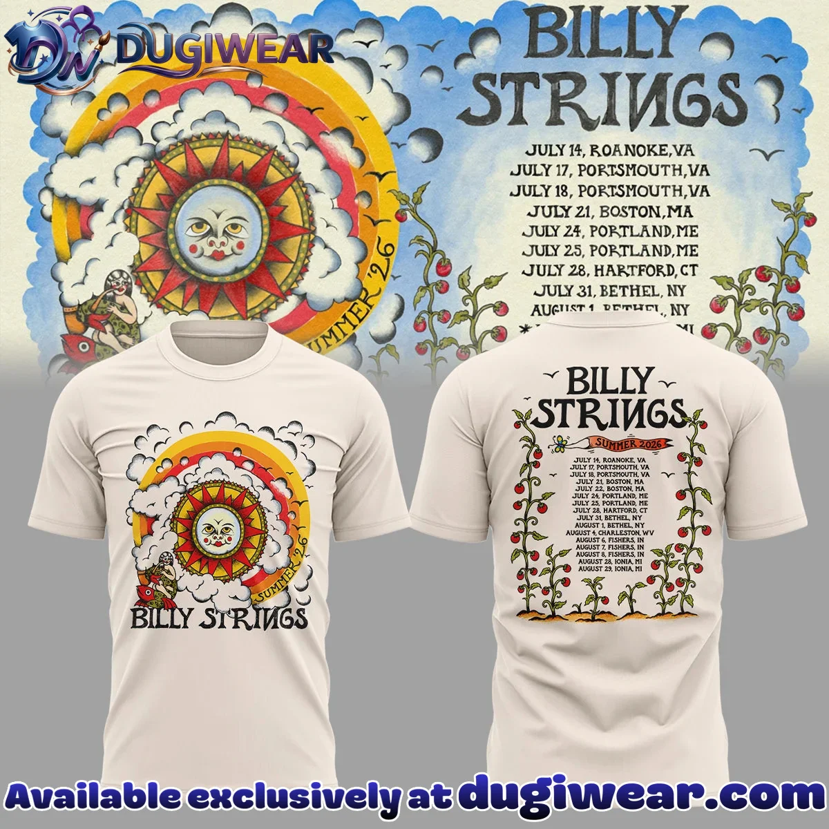 Billy Strings Summer Tour T-Shirt & Hoodie (Style 11)