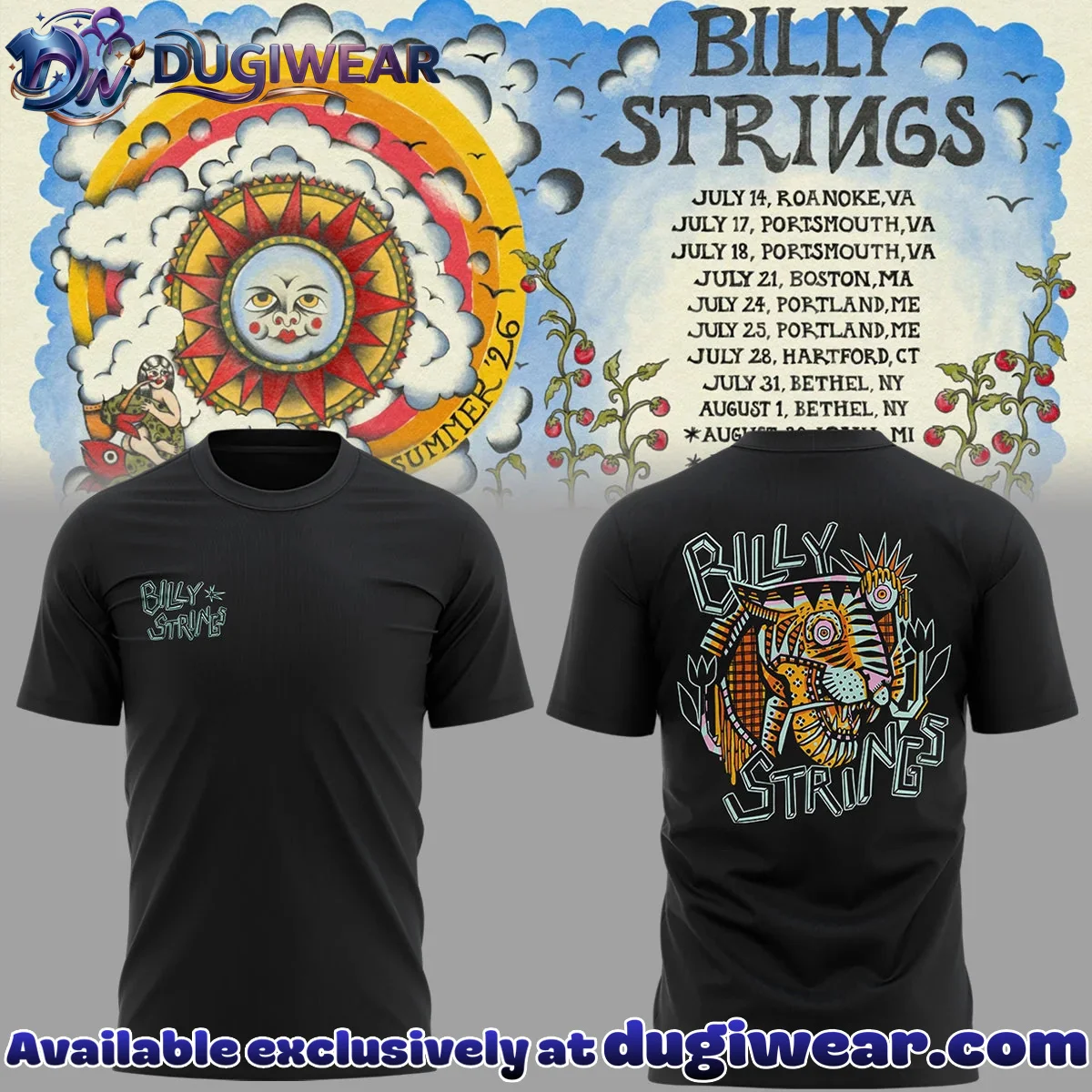 Billy Strings Summer Tour T-Shirt & Hoodie (Style 3)