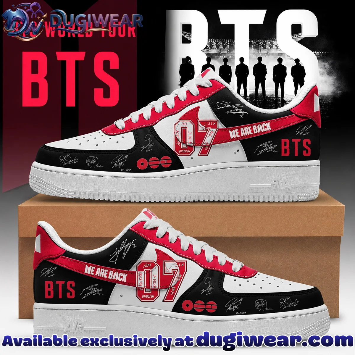 BTS x Arirang World Tour Custom Air Force 1 & Jordan 1 Shoes