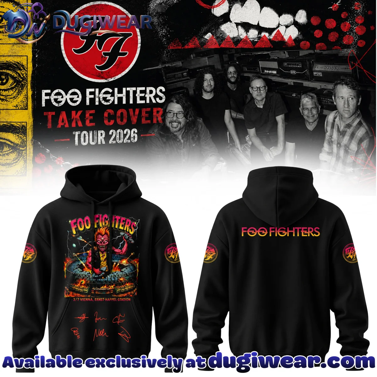 Foo Fighters Take Cover Tour Signature T-Shirt & Hoodie (Release 5)