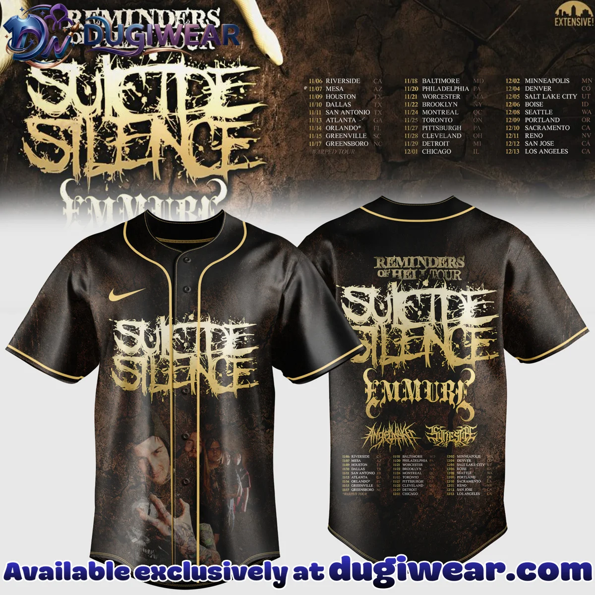 Suicide Silence Reminders of Hell Tour Baseball Jersey [Batch 13]
