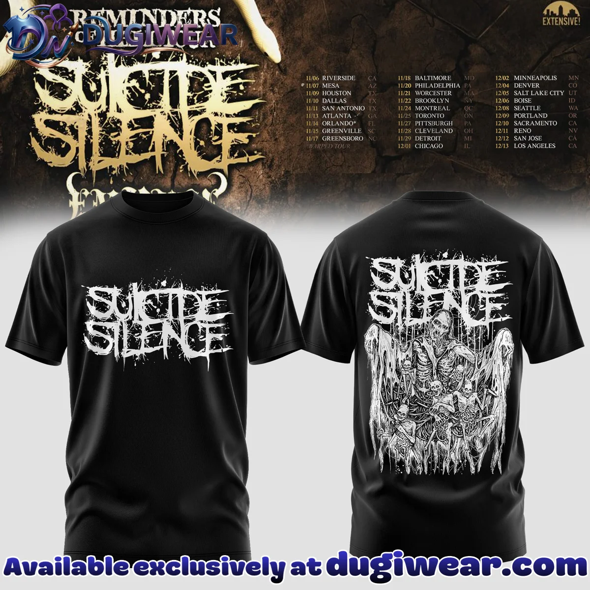 Suicide Silence Reminders of Hell Tour Shirt & Hoodie [Batch 12]