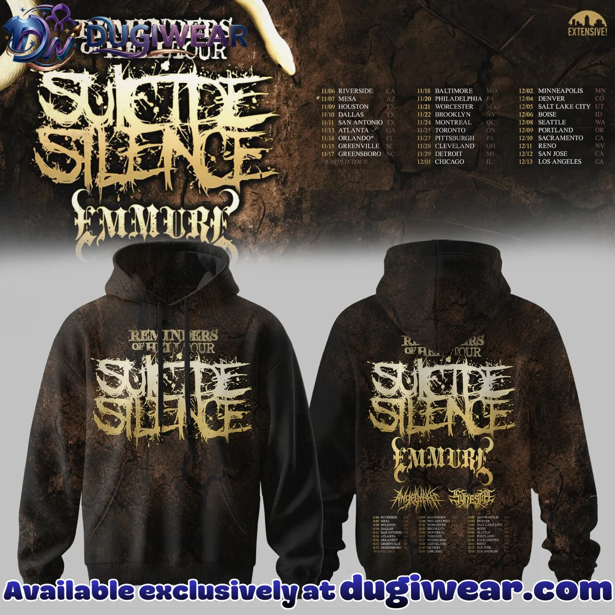Suicide Silence Reminders of Hell Tour Shirt & Hoodie [Batch 6]