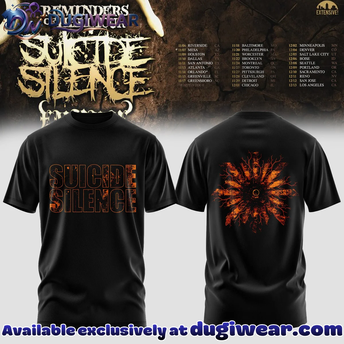 Suicide Silence Reminders of Hell Tour Shirt & Hoodie (Design 10)