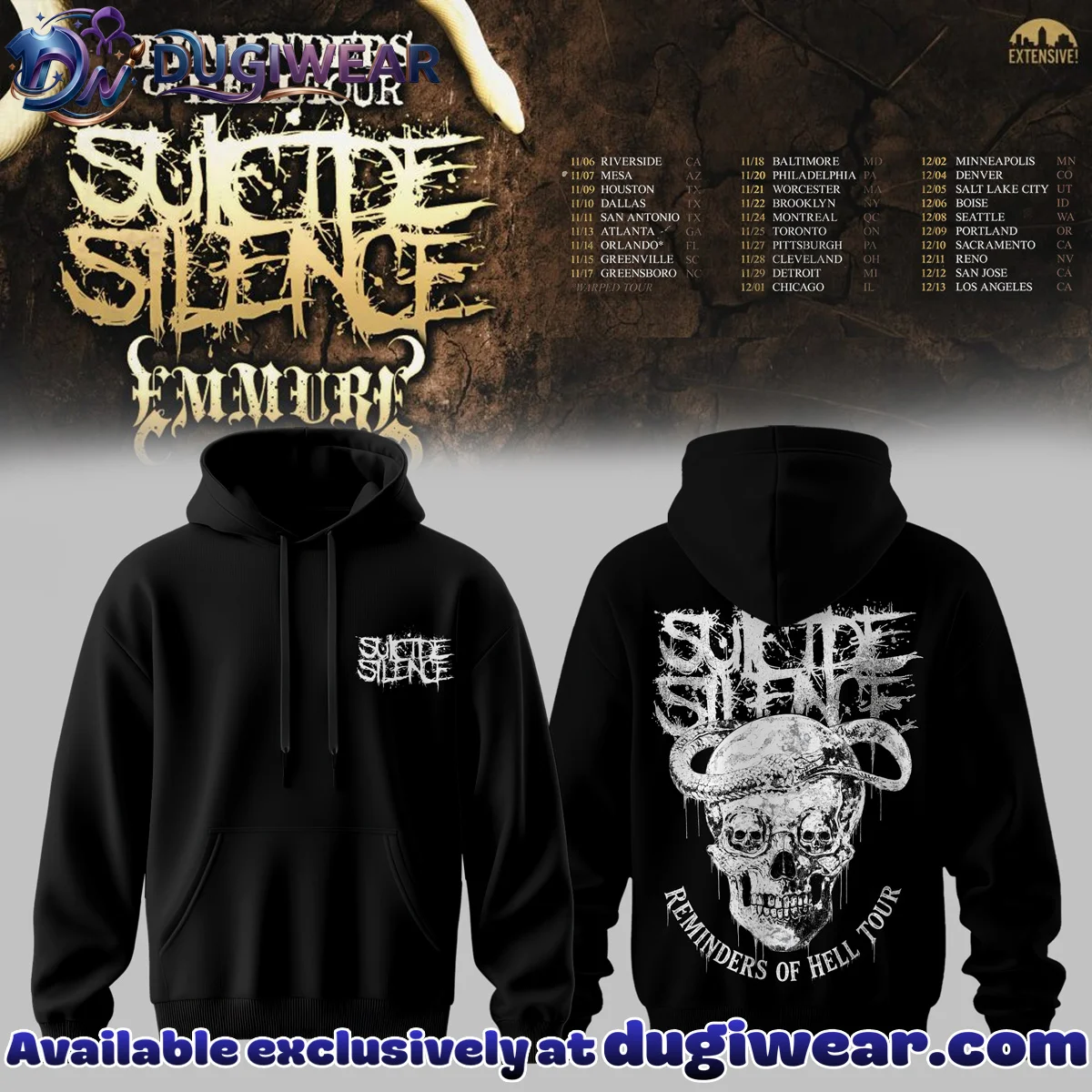 Suicide Silence Reminders of Hell Tour Shirt & Hoodie - Variant 1