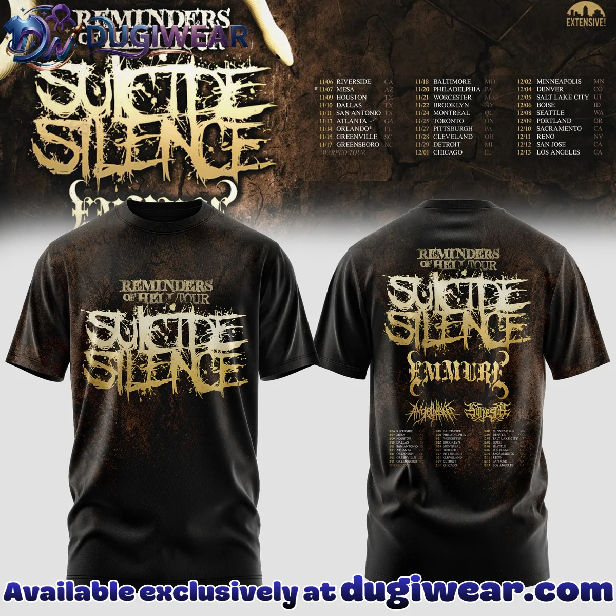 Suicide Silence Reminders of Hell Tour Shirt & Hoodie - Variant 3
