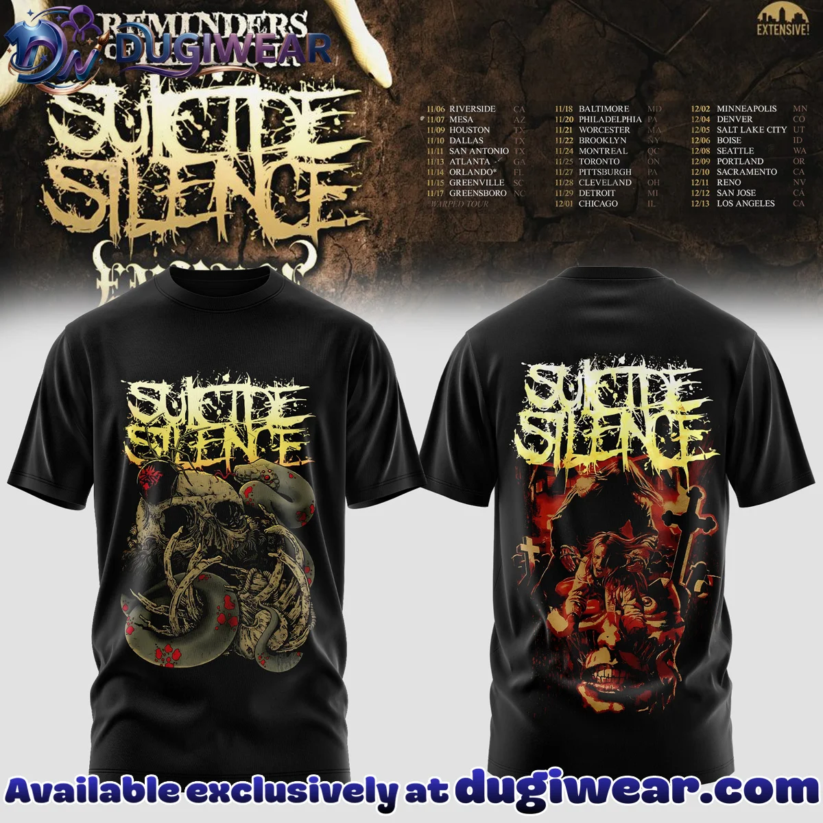 Suicide Silence Reminders of Hell Tour Shirt & Hoodie - Variant 4