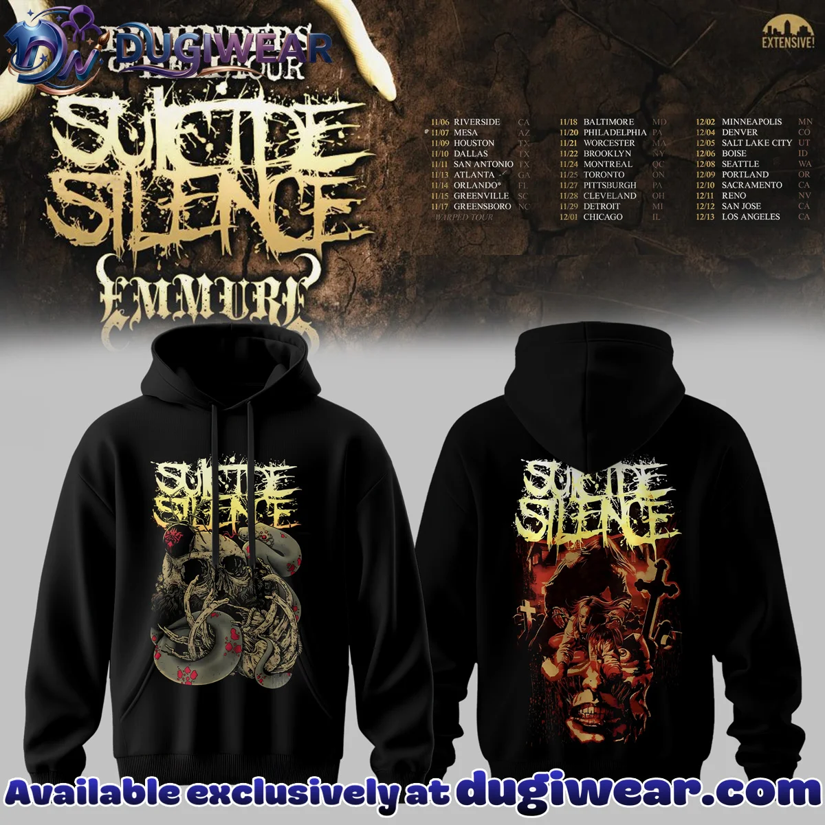 Suicide Silence Reminders of Hell Tour T-Shirt & Hoodie (Style 5)