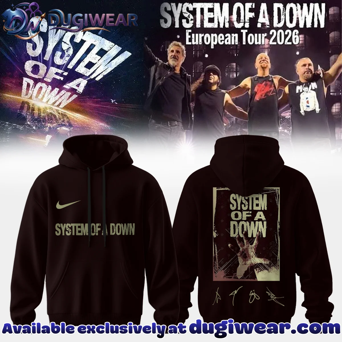 System of a Down Europe UK Stadium Tour Signature Shirt & Hoodie [Drop 1]
