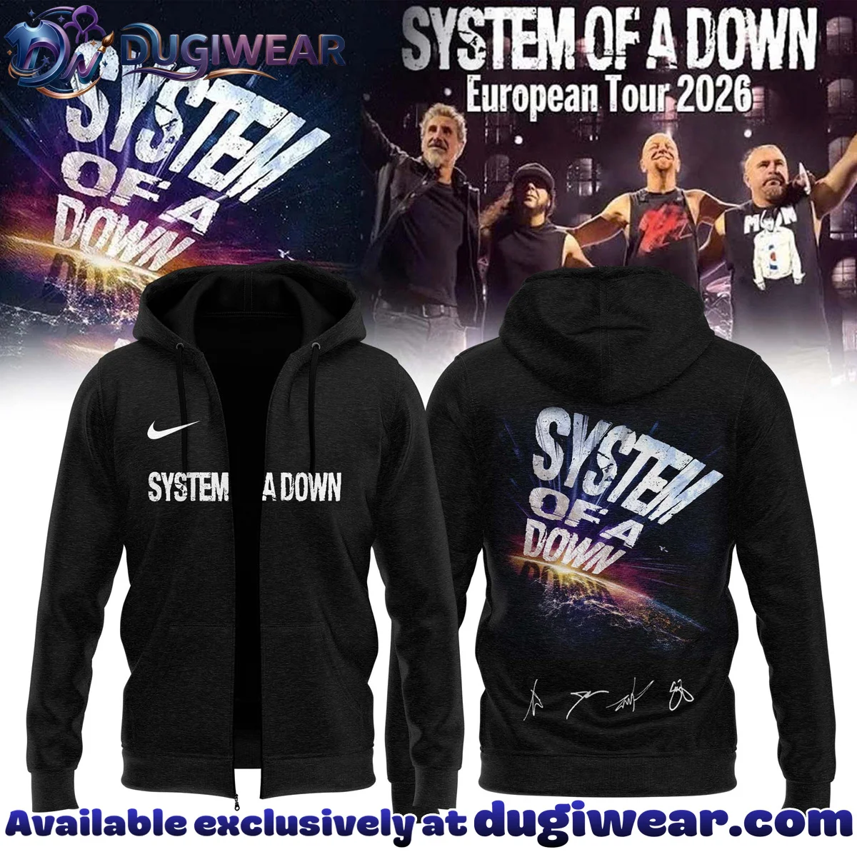 System of a Down Europe UK Stadium Tour Signature Shirt & Hoodie - Variant 8