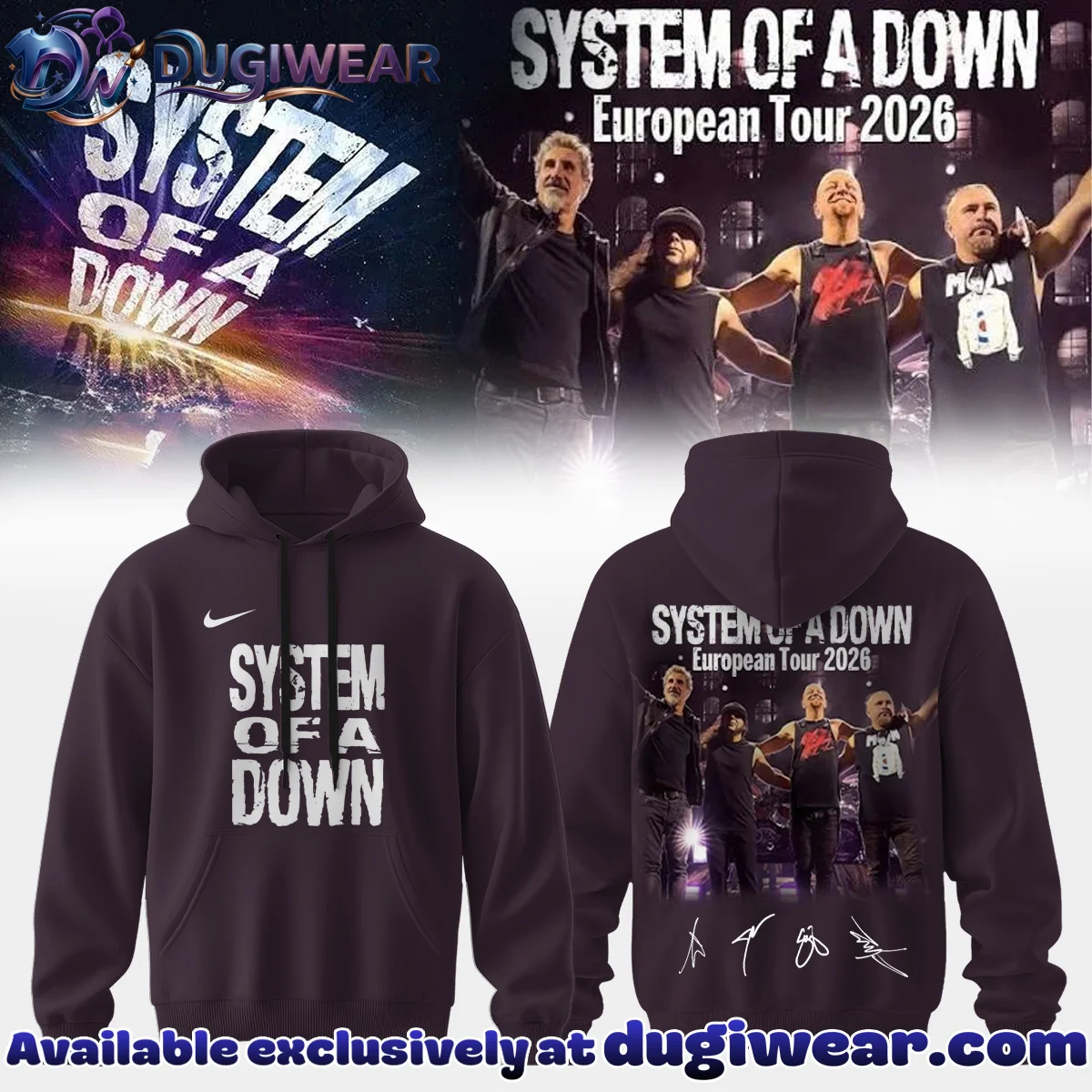 System of a Down Europe UK Stadium Tour Signature T-Shirt & Hoodie - Series 20