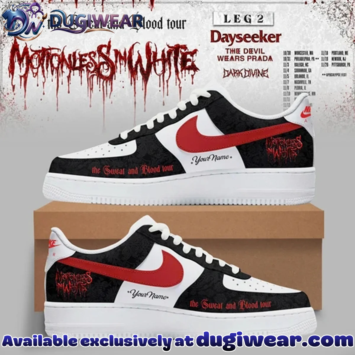 The Sweat and Blood Tour Custom Air Force 1 & Jordan 1 Shoes