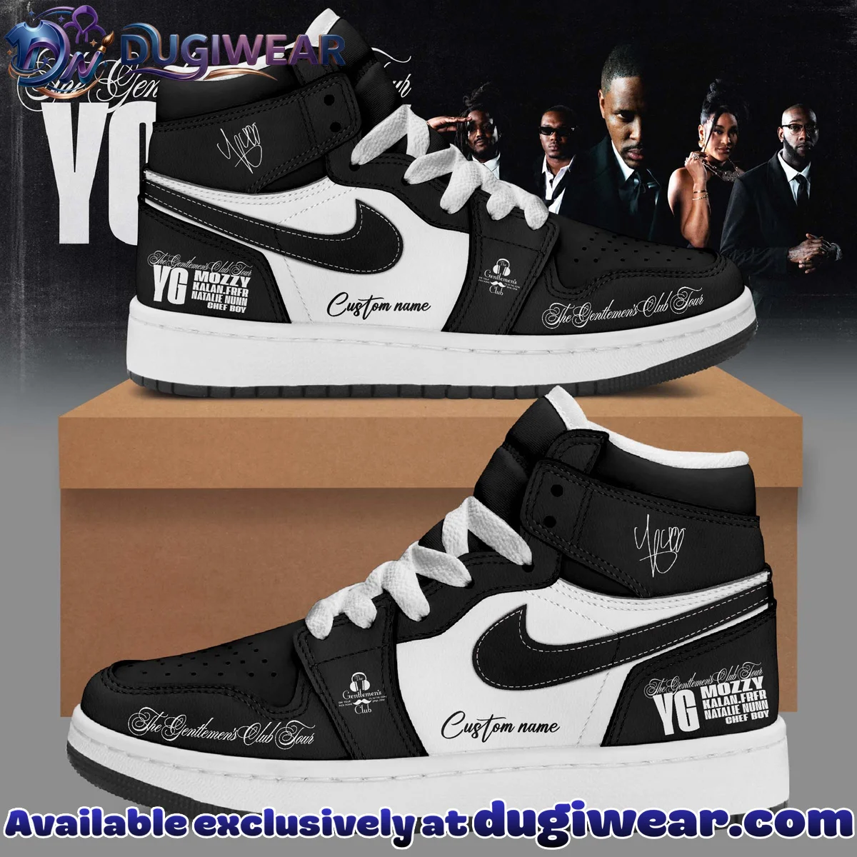 YG The Gentlemen's Club Tour Custom Air Force 1 & Jordan 1 Shoes (Design 20)