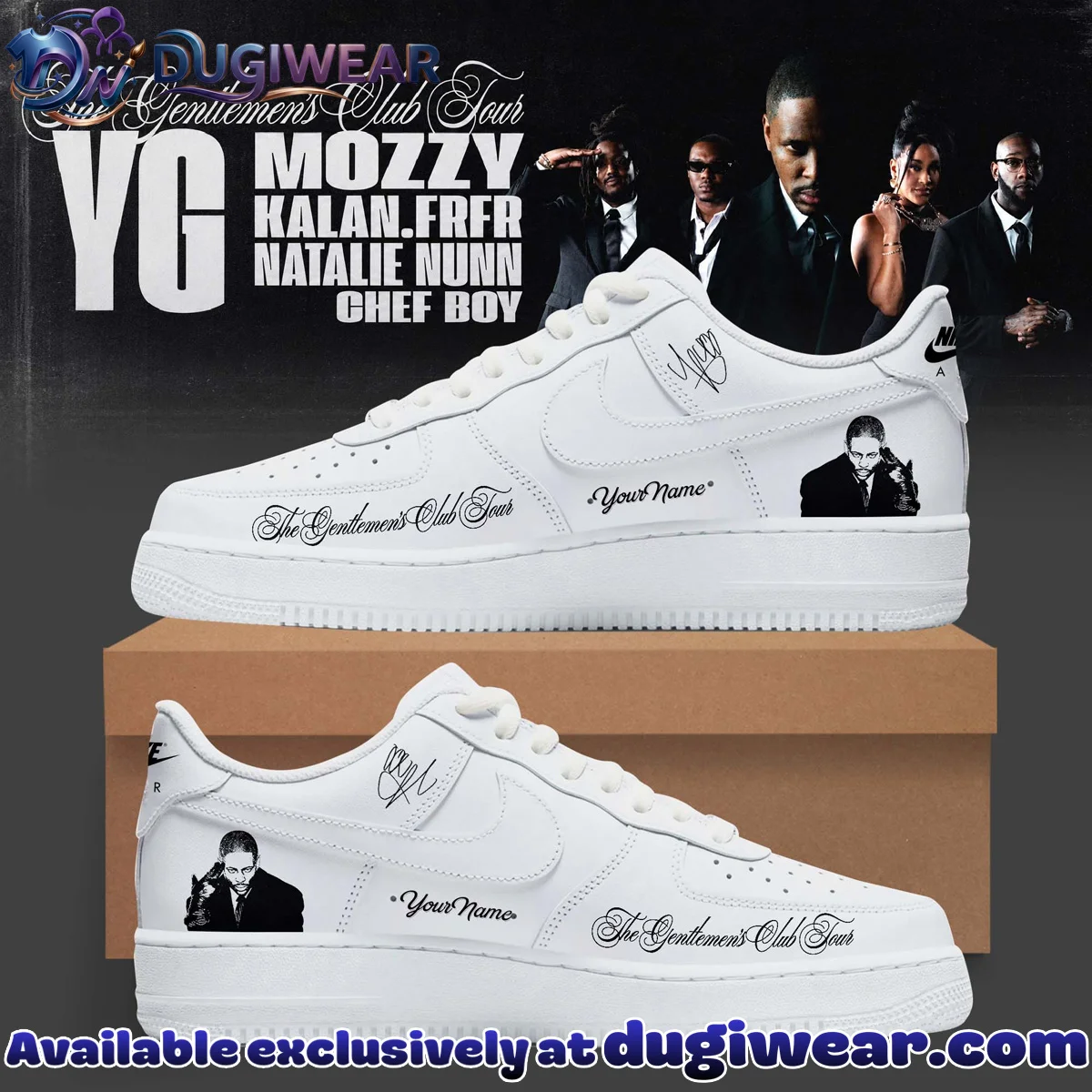 YG The Gentlemen's Club Tour Custom Air Force 1 & Jordan 1 Shoes (Design 4)