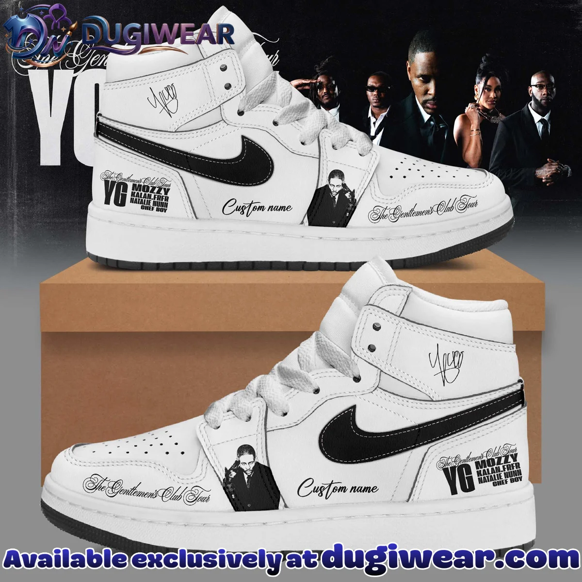YG The Gentlemen's Club Tour Custom Air Force 1 & Jordan 1 Shoes (Design 5)