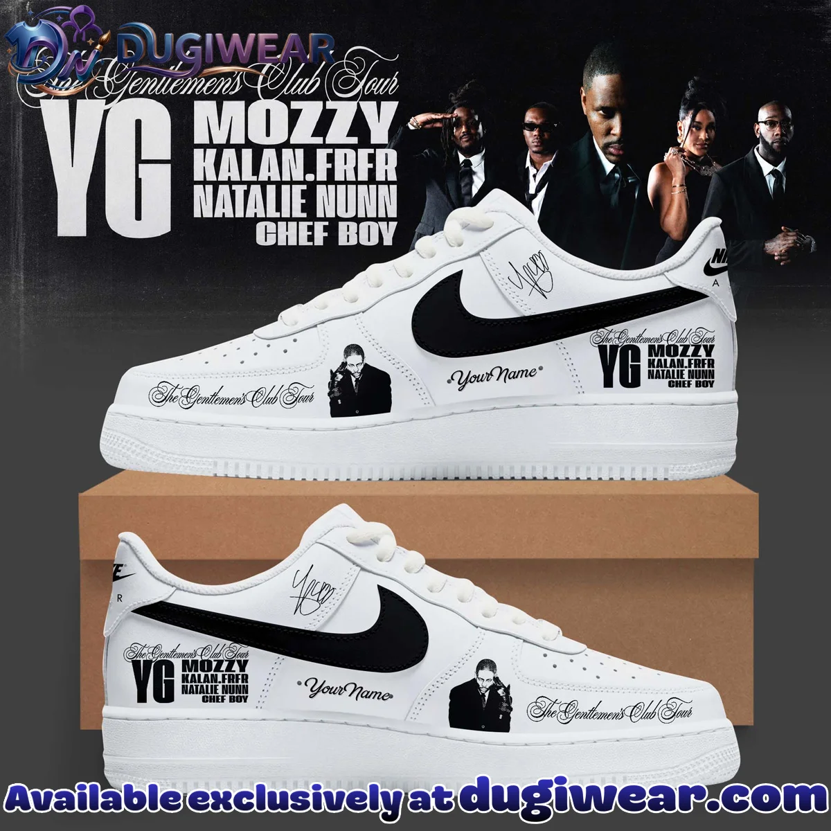 YG The Gentlemen's Club Tour Custom Air Force 1 & Jordan 1 Shoes - Part 16