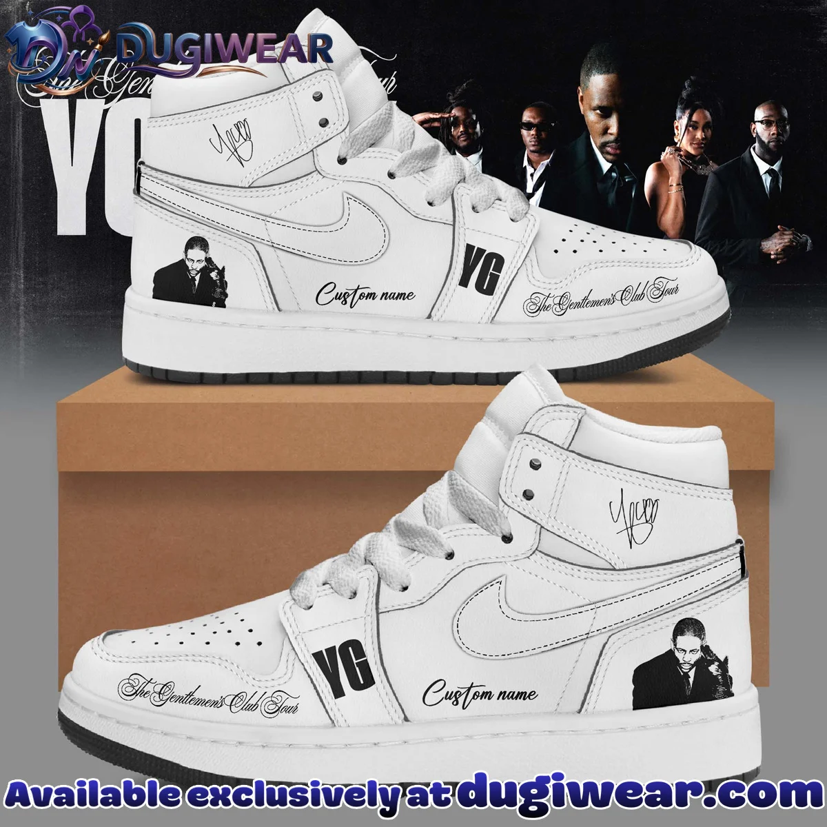 YG The Gentlemen's Club Tour Custom Air Force 1 & Jordan 1 Shoes - Series 10