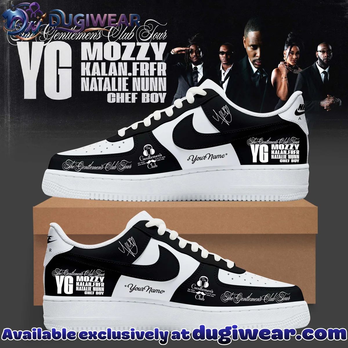 YG The Gentlemen's Club Tour Custom Air Force 1 & Jordan 1 Shoes (Style 14)
